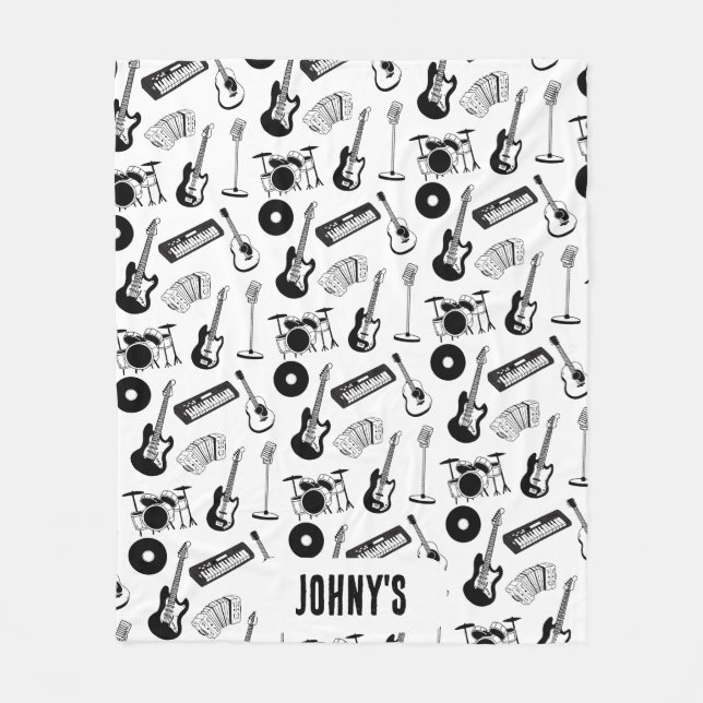 Couverture Polaire Instruments de musique nom personnalisé (Devant)