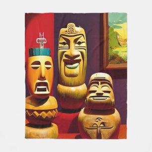 Couverture Polaire Intérieur Tiki Life Ken Gage Art