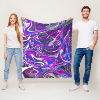 Couverture Polaire Interrupteurs Pinceaux de couleurs Blanche en pola