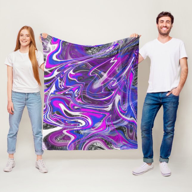 Couverture Polaire Interrupteurs Pinceaux de couleurs Blanche en pola (En situation)
