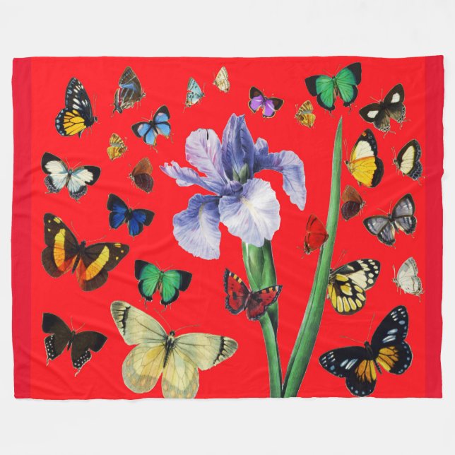 COUVERTURE POLAIRE IRIS PARMI LES PAPILLONS COLORÉS (Devant (Horizontal))
