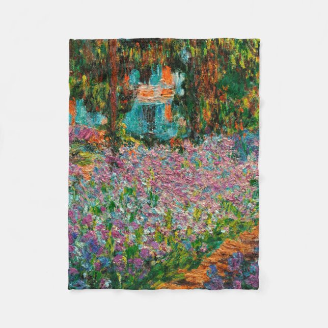 Couverture Polaire Irises Monet Garden Fleurs Giverny (Devant)