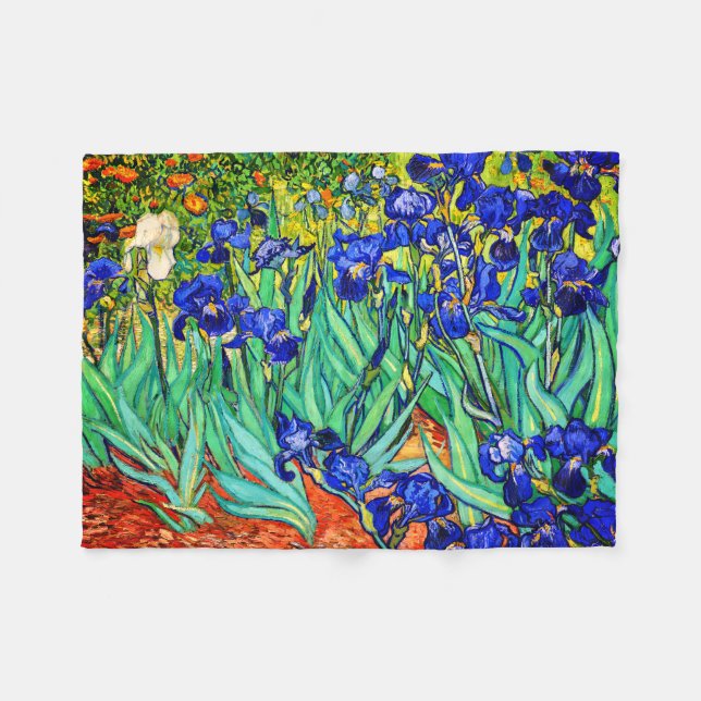 Couverture Polaire Irises par Vincent Van Gogh (Devant (Horizontal))