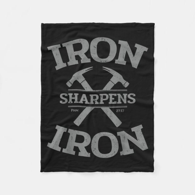 Couverture Polaire Iron Sharpens Iron Proverbs 27_17 Gym Workout Men  (Devant)