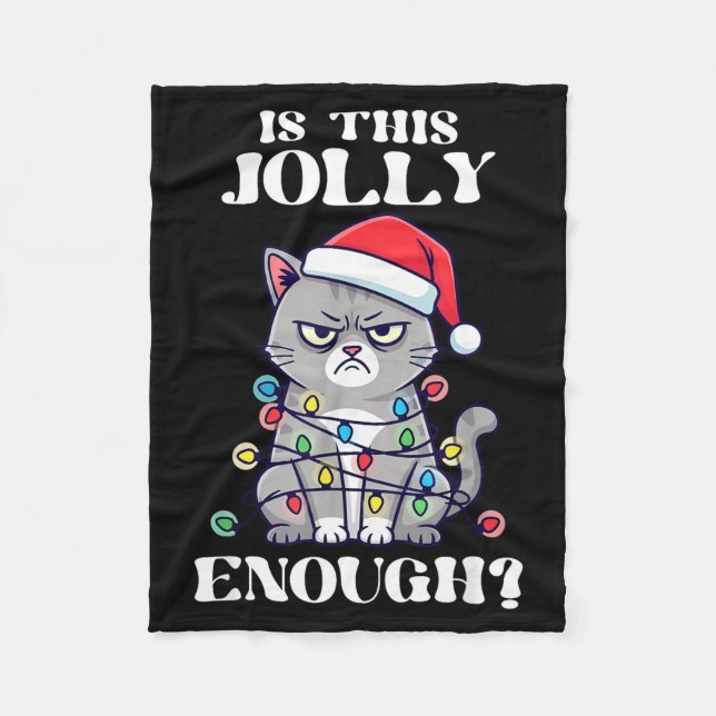 Couverture Polaire Is This Jolly Enough Tangled Christmas Cat  (Devant)