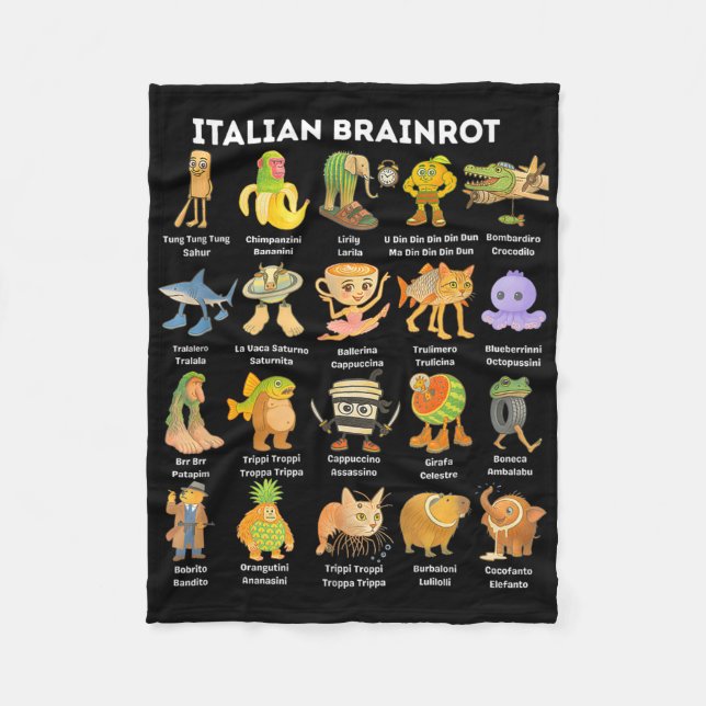 Couverture Polaire Italian Brainrot Meme For Kids Boy Men Women  (Devant)