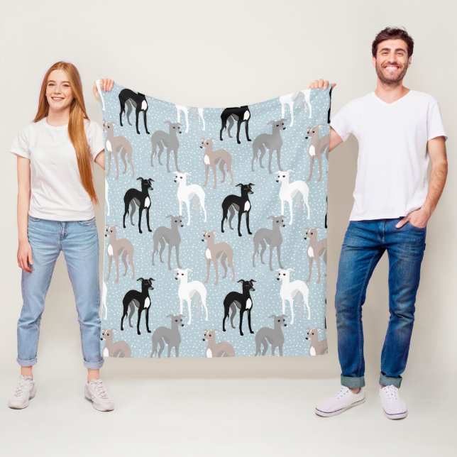 Couverture Polaire Italien Greyhounds or Whippets Moderne du milieu d (En situation)