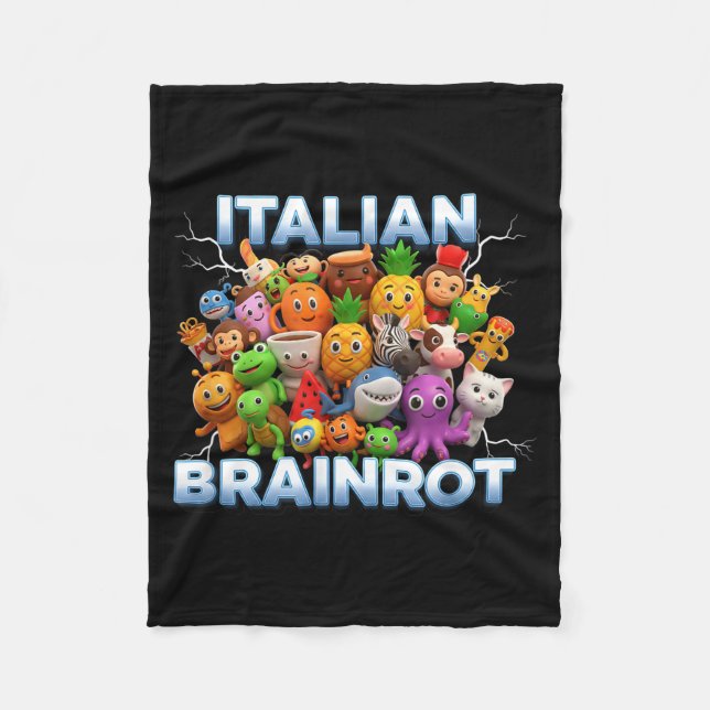 Couverture Polaire Italy Italian Brainrot Funny Meme Characters Trend (Devant)