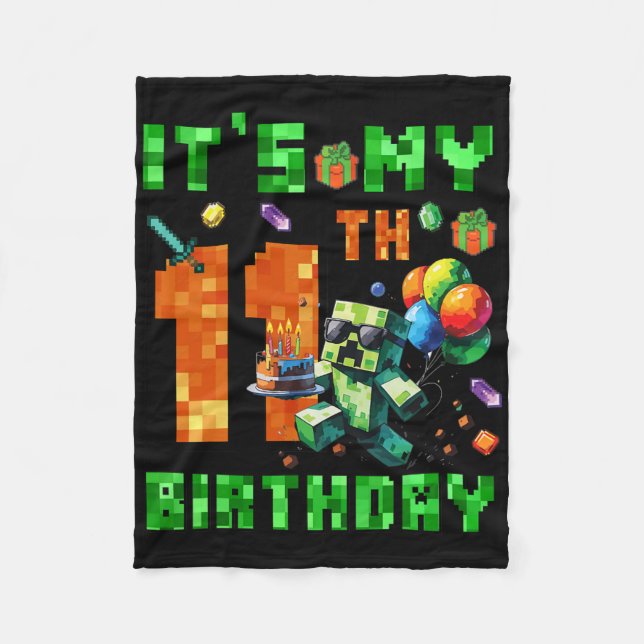 Couverture Polaire It's My 11th Birthday Pixel Number Video Game Game (Devant)