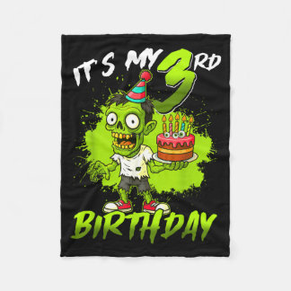 Couverture Polaire Its My 3rd Birthday Zombie 3 Years Old Happy Hallo