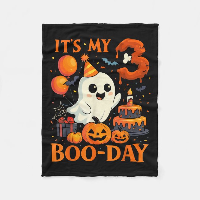 Couverture Polaire It's My 3rd Boo-day Birthday Halloween Ghost 3 Yea (Devant)