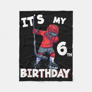 Couverture Polaire It's My 6th Birthday 6 Year Old Ice Hockey Birthda