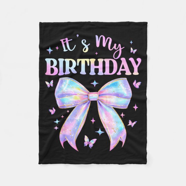 Couverture Polaire It's My Birthday Tie Dye Coquette Bow Butterfly Bi (Devant)