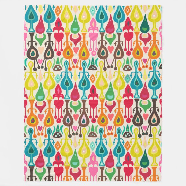 Couverture Polaire ivoire aimer ikat (Devant)
