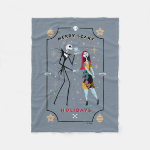 Couverture Polaire Jack et Sally  Joyeuses fêtes de peur