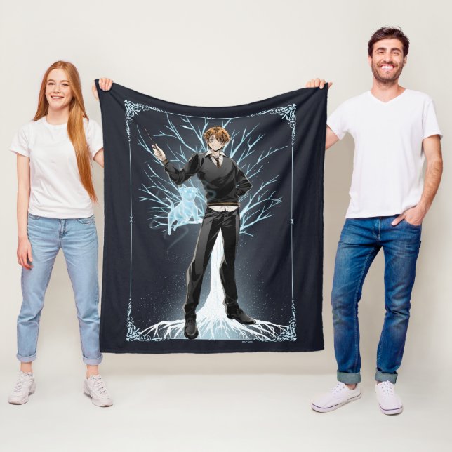 Couverture Polaire Jack Russell Terrier Patronus d'Anime Ron Weasley (En situation)
