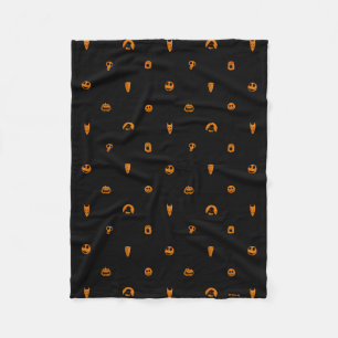 Couverture Polaire Jack Skellington Black & Orange Polka Dot Pattern