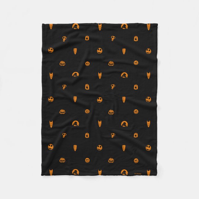 Couverture Polaire Jack Skellington Black & Orange Polka Dot Pattern (Devant)