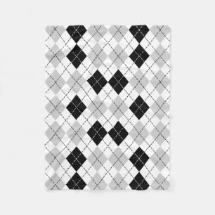 Couverture Polaire Jacquard blanc et gris noir
