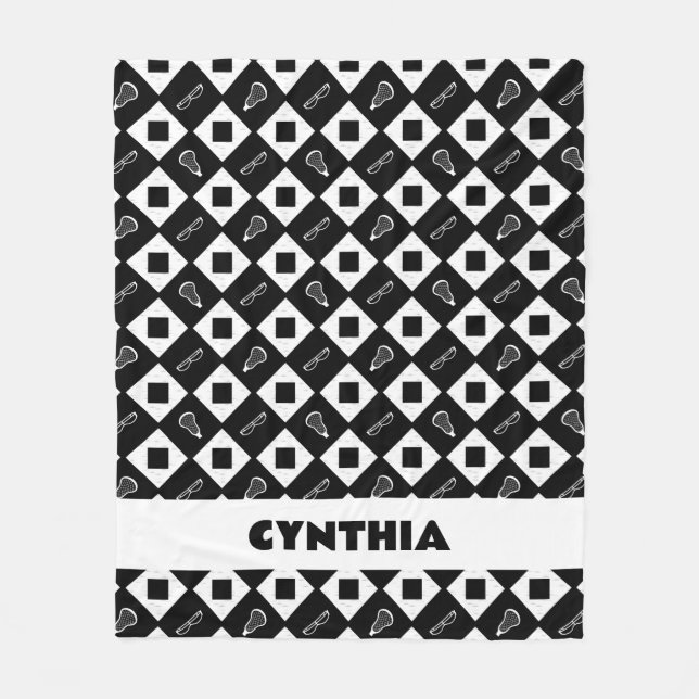 Couverture Polaire Jacquard de crosse noir Motif polaire (Devant)