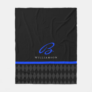 Couverture Polaire Jacquard fait sur commande mince de noir de