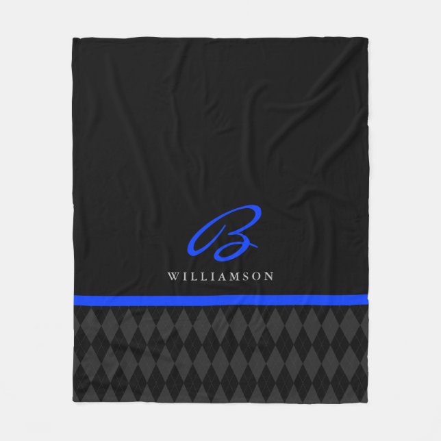 Couverture Polaire Jacquard fait sur commande mince de noir de (Devant)
