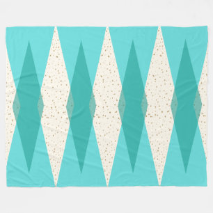 Couverture Polaire Jacquard moderne du milieu du siècle Blanche polai