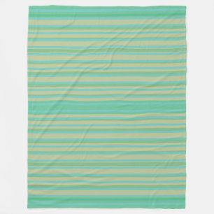 Couverture Polaire Jade Green Stripe Blanche