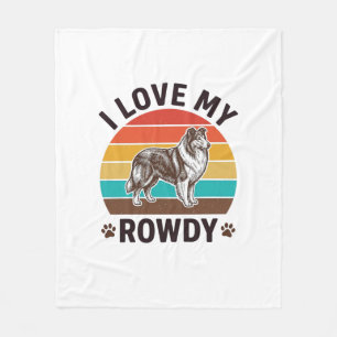 Couverture Polaire J'adore mon design de chien Colley vintage tapageu