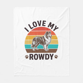 Couverture Polaire J'adore mon design de chien Colley vintage tapageu