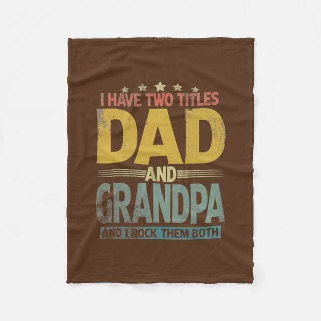 Couverture Polaire J'Ai Deux Titres Papa Et Grand-Père Fête des pères (Devant)