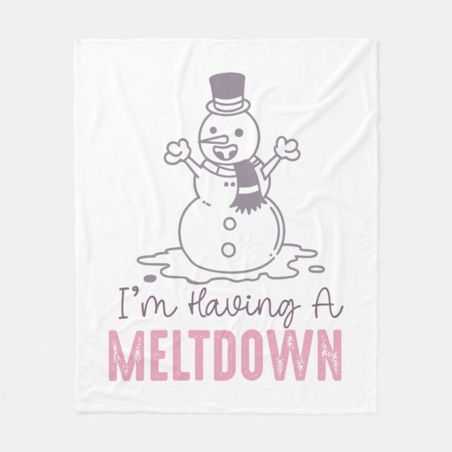 Couverture Polaire J'ai une fonte - Drôle Snowman Design (Devant)