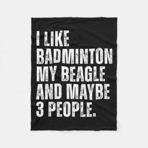 Couverture Polaire J'aime Badminton Amateur Chien Beagle Propriétaire