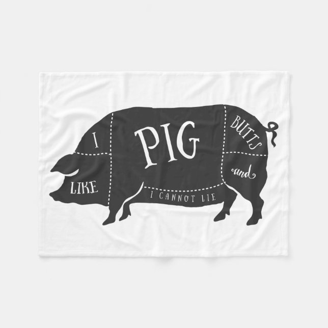 Couverture Polaire J'aime des bouts de porc et je ne peux pas me (Devant (Horizontal))