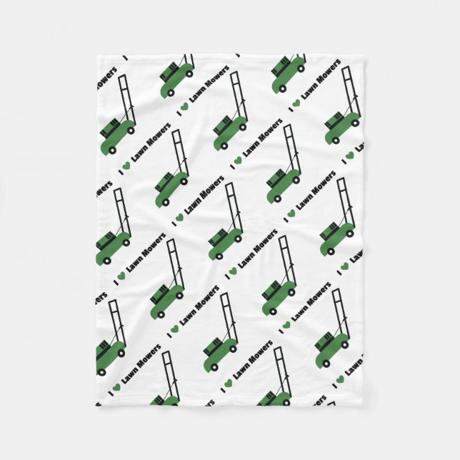 Couverture Polaire J'aime des tondeuses à gazon (Devant)