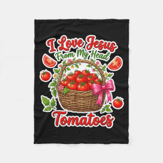 Couverture Polaire J'Aime Jésus Depuis Mes Tomates Têtes Rayées Jésus