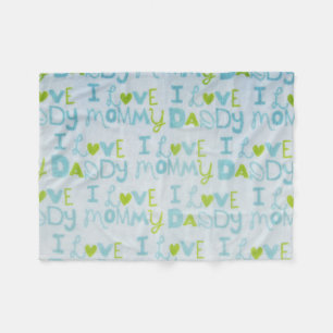 Couverture Polaire J'aime la maman, j'aime le papa