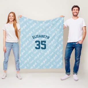 Couverture Polaire J'aime la typographie du volley-ball motif de tout
