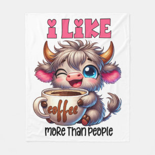 Couverture Polaire J'aime le café plus que les gens 