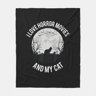 Couverture Polaire J'Aime Les Films D'Horreur Et Mon Chat