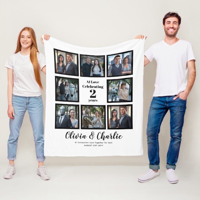 Couverture Polaire ❤️ J'Aime Mes Chatbots Créer Ma Propre Photo (En situation)