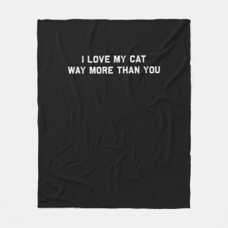 Couverture Polaire J'aime mon chat plus que vous Amoureux de compagni