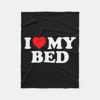 Couverture Polaire J'aime mon lit - Cœur Rouge