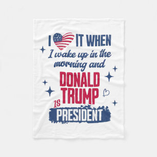 Couverture Polaire J'Aime Quand Je Me Réveille Le Matin Et Donald Tru