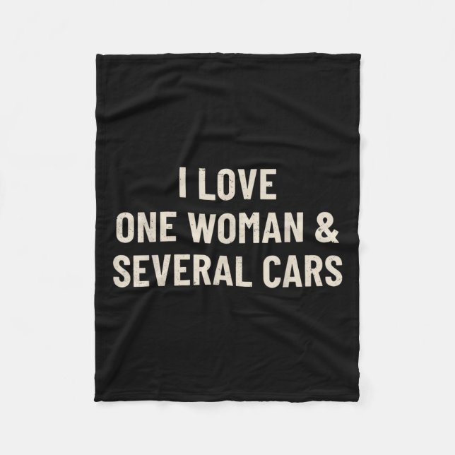 Couverture Polaire J'Aime Une Femme Et Plusieurs Amoureux De Voiture  (Devant)