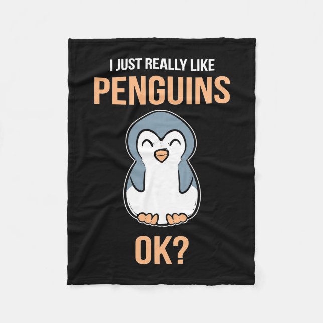 Couverture Polaire J'Aime Vraiment Penguin (Devant)