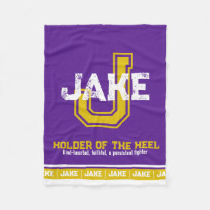 Couverture Polaire Jake nom signifiant sport monogramme or violet