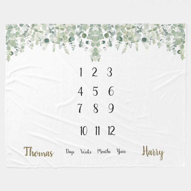 Couverture Polaire Jalon botanique des jumeaux Eucalyptus  (Devant (Horizontal))