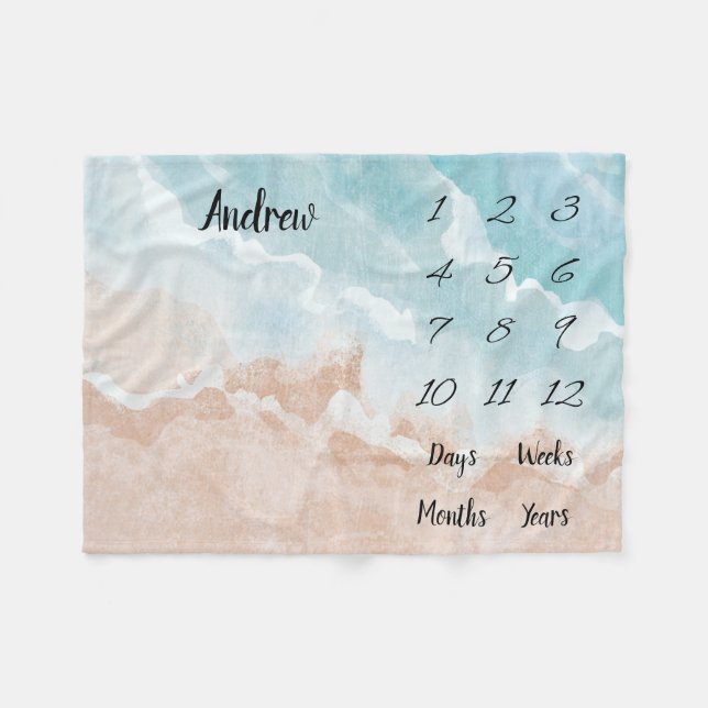 Couverture Polaire Jalon de bébé personnalisé (Devant (Horizontal))