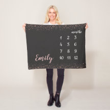 Jalon mensuel Rose Gold Confetti Baby Girl